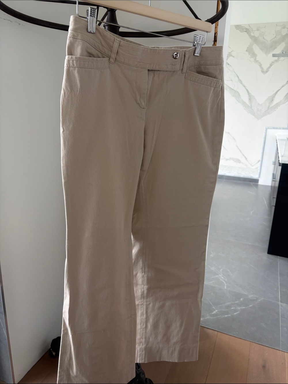 White House Black Market Beige Boot-Cut Pants
